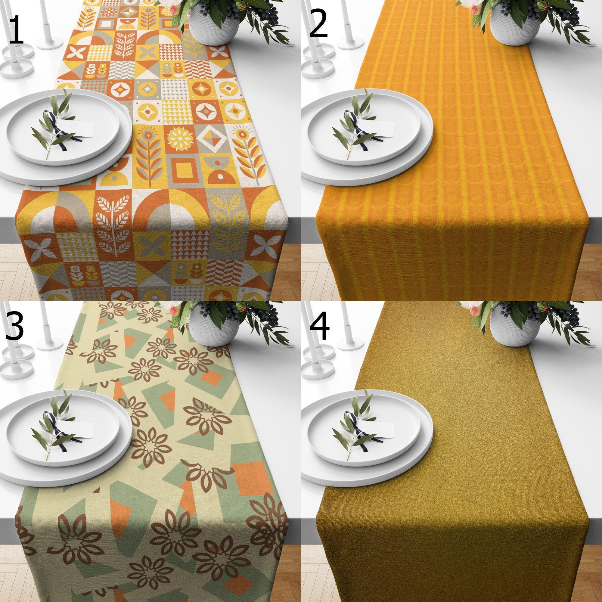 Orange Mid Century Modern Table Runner, Retro Table Runner, Mcm Table Runner, Retro Party Table Decor, 70s Table Decor, 80s Table Runners