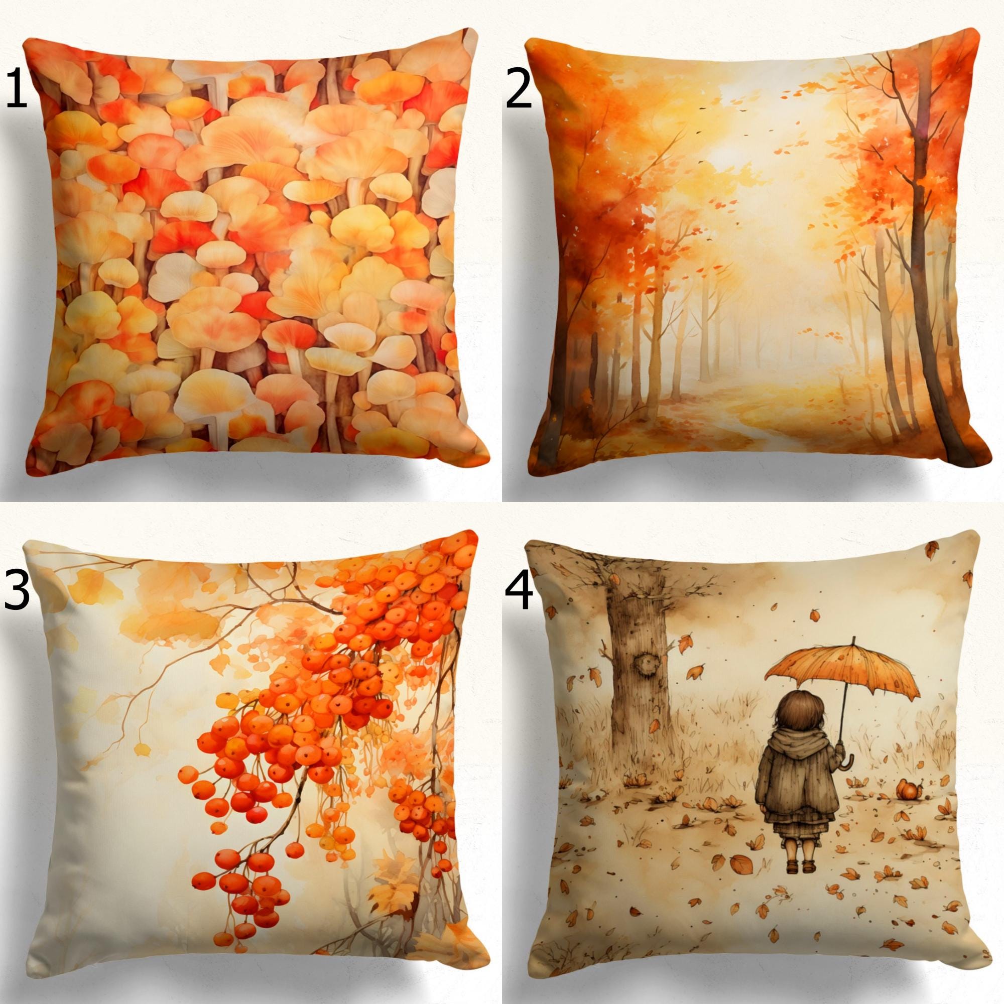 Fall Pillow Covers, Autumn Print Pillowcase, Fall Dry Leaves Cushion Cover, Fall Abstract Leaves Pillow Case, Fall Home Decor Pillowcase