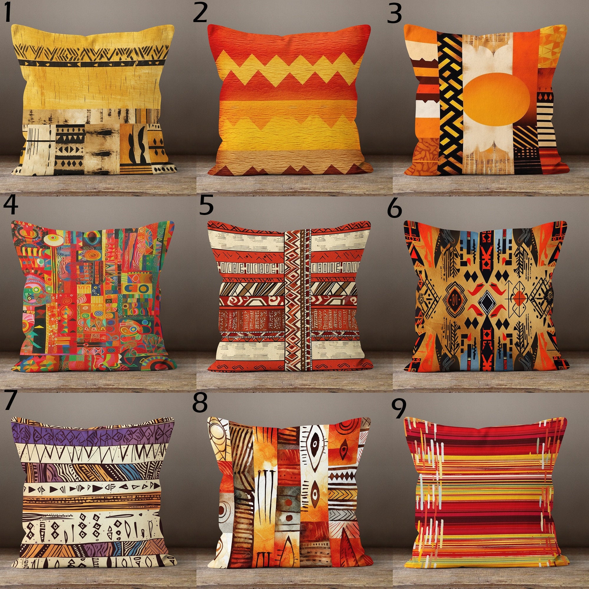 African Mudcloth Ethnic Pillowcase, African Ethnic Pillow Covers, Mudcloth Throw Pillow Cover, African Digital Print Cushion Cover