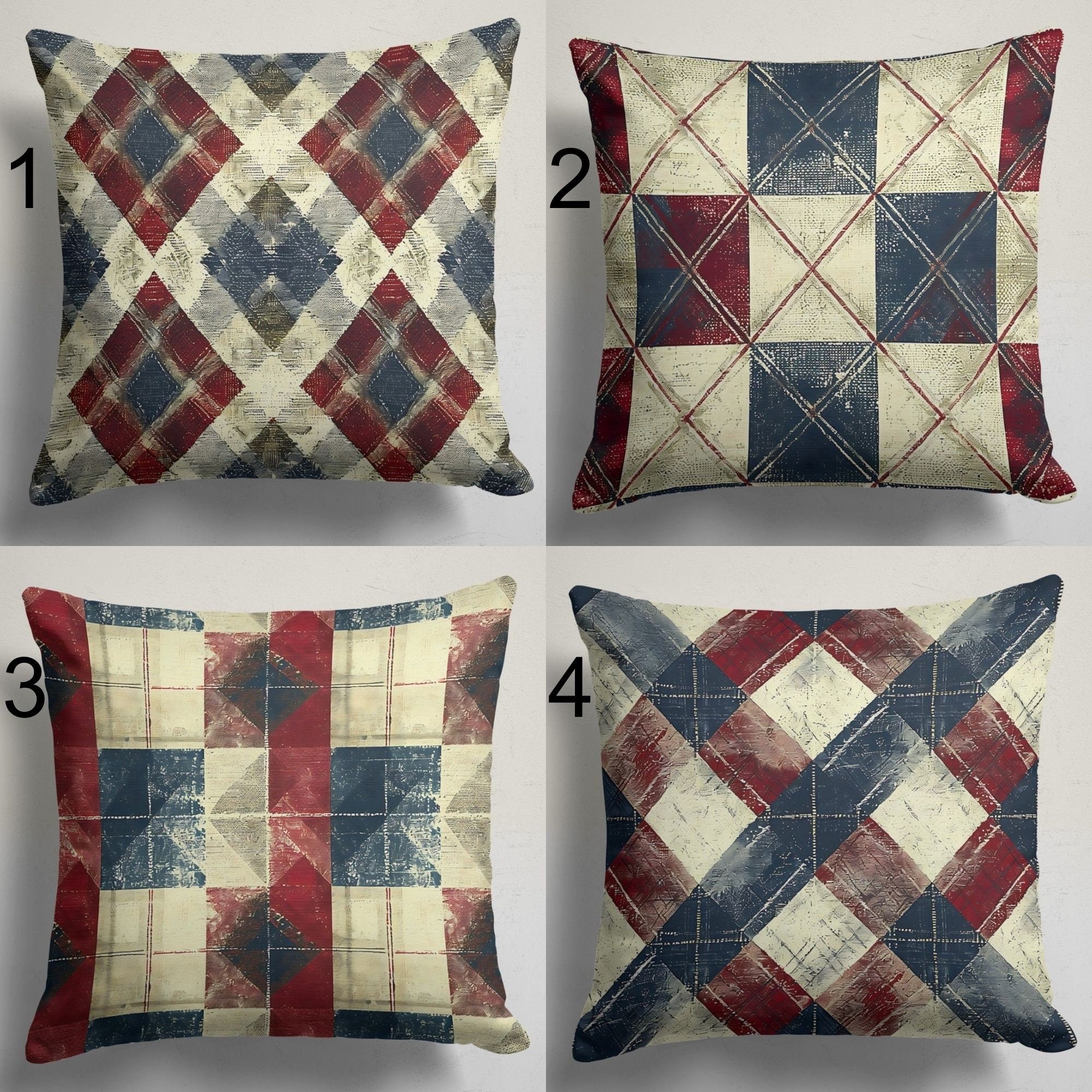 Plaid Pillow Cover, Retro Pillowcase, Mid Century Modern Throw Pillow Cover, Retro Abstract Pillow Case, Geometric Pattern Pillow Cover