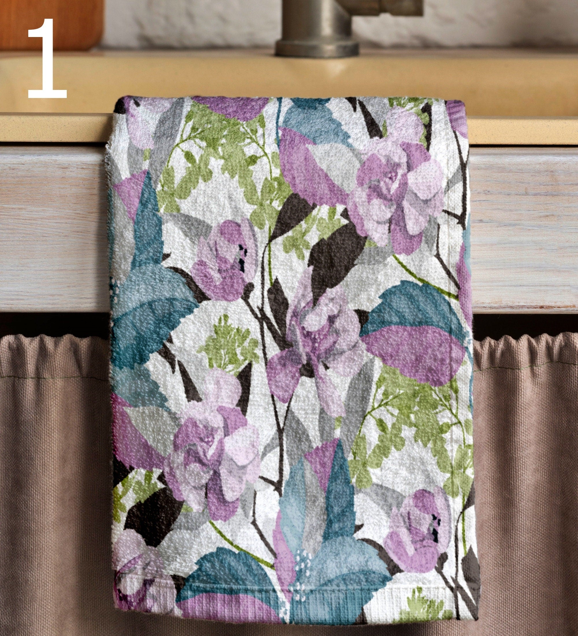 Botanical Leaves Towels, Tropic Leaves Tea Towels, Tropical Leaf Dish Towel, Exotic Leaf Print Hand Towels, Botanical Fingertip Towels