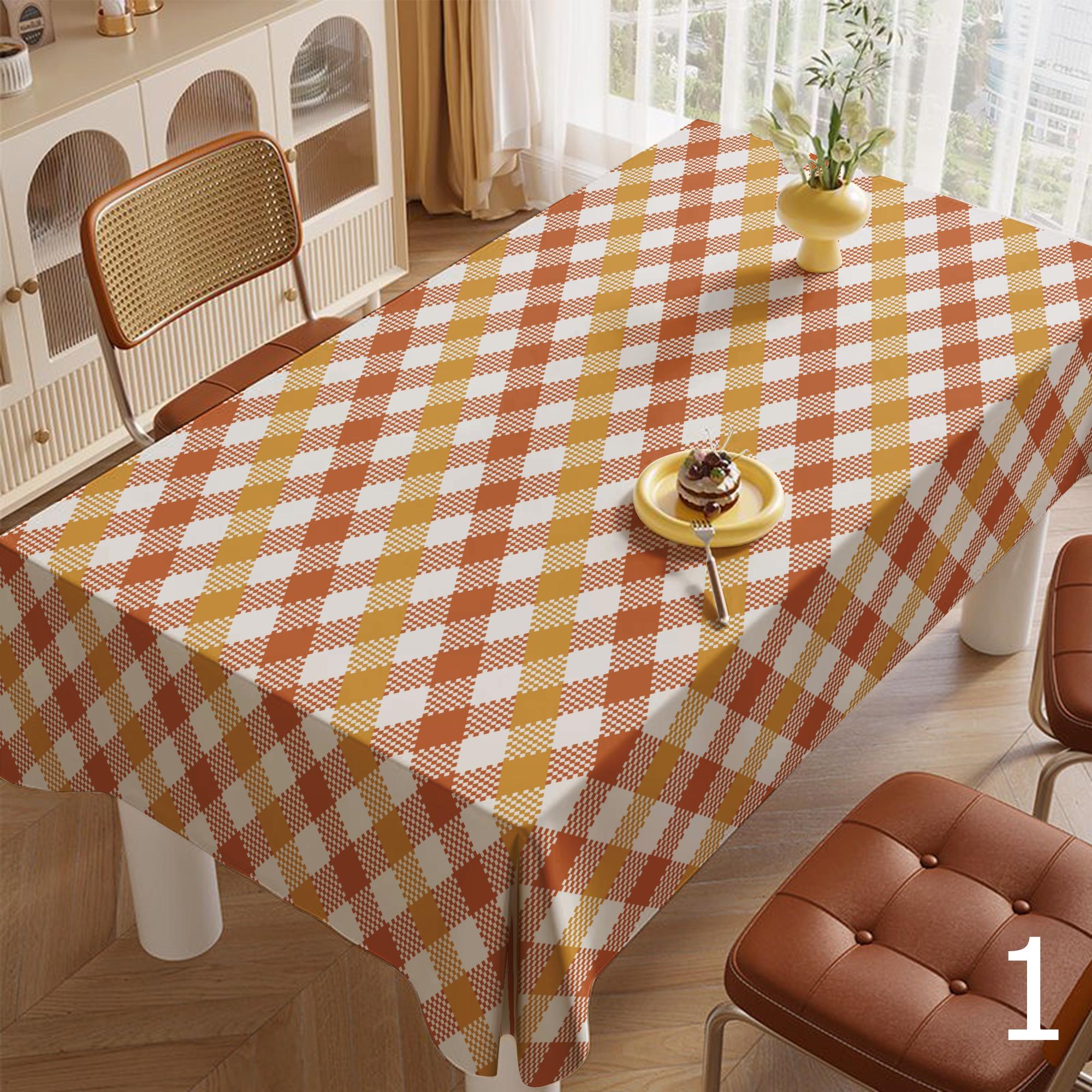 Fall Buffalo Plaid Table Covers, Fall Gingham Tablecloth, Autumn Plaid Tablecloth, Thanksgiving Printed Tablecloth, Picnic Tablecloth