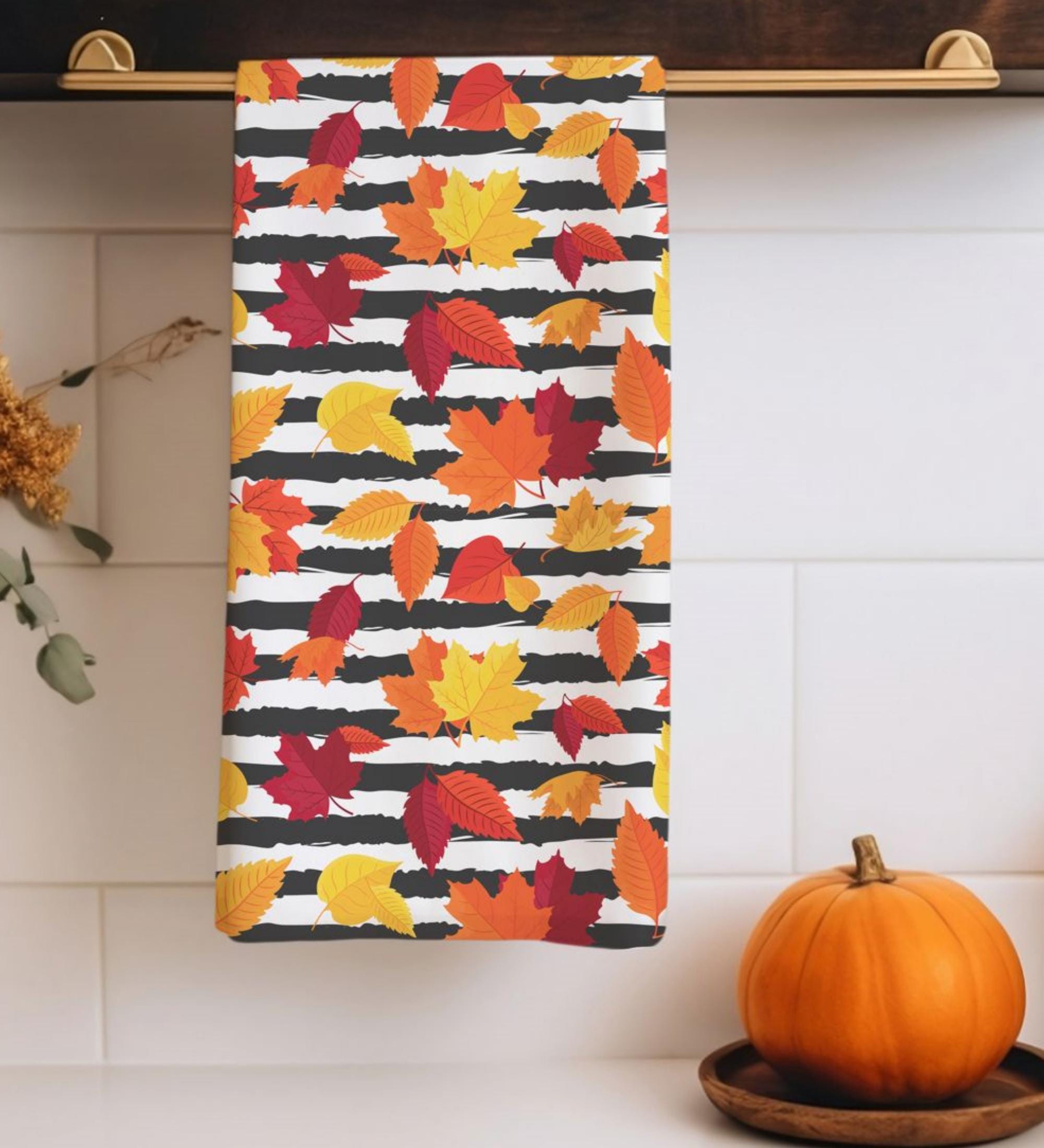 Fall Abstract Tea Towels, Cozy Autumn Tree Tea Towels, Autumn Kitchen Towels, Thanksgiving Printed Dish Towels, Fall Tree Tea Towels