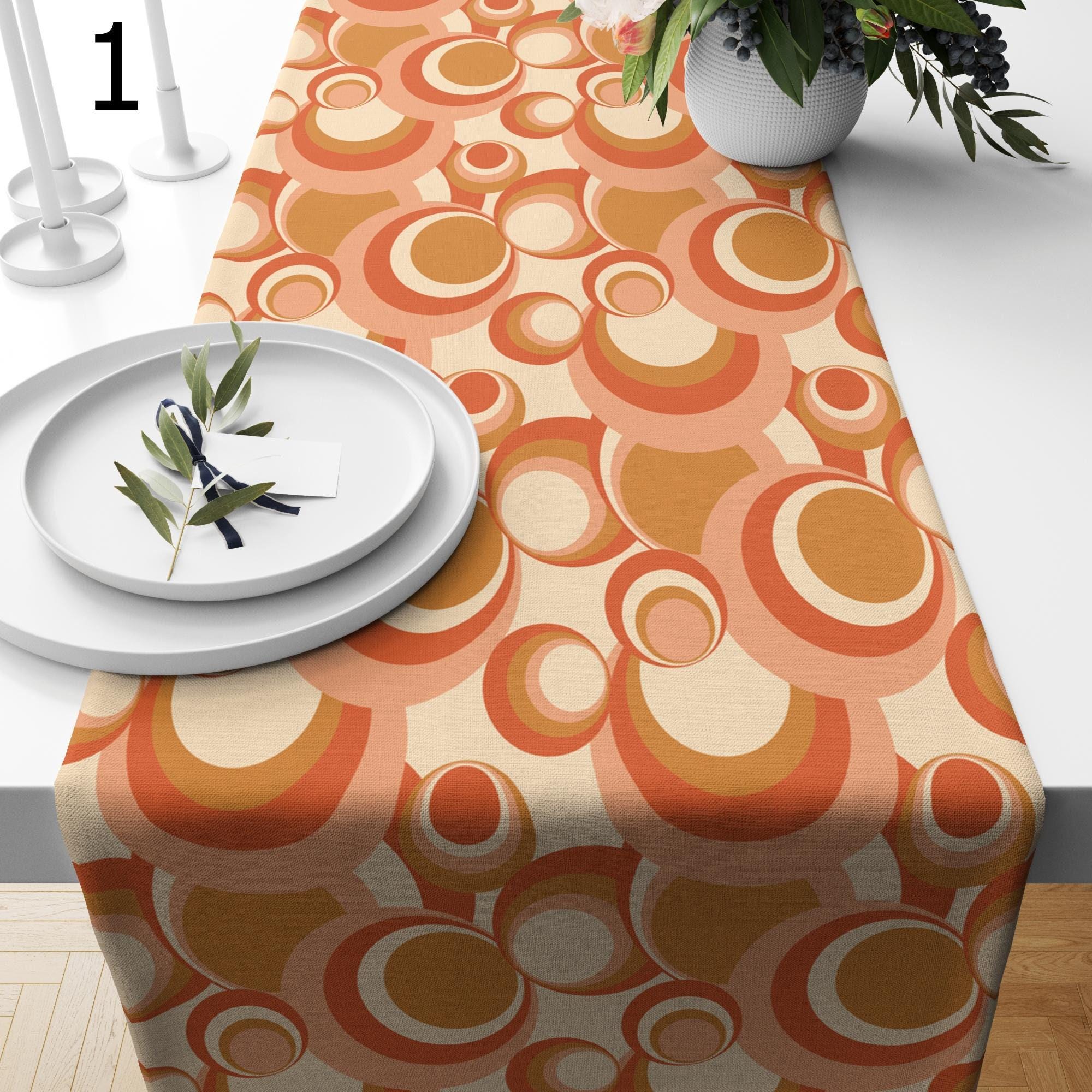 Retro Mid Century Modern Table Runner, Retro Party Table Decor, 70s Table Decor, Geometric Retro Table Runner, Retro Table Runner, Mcm Table