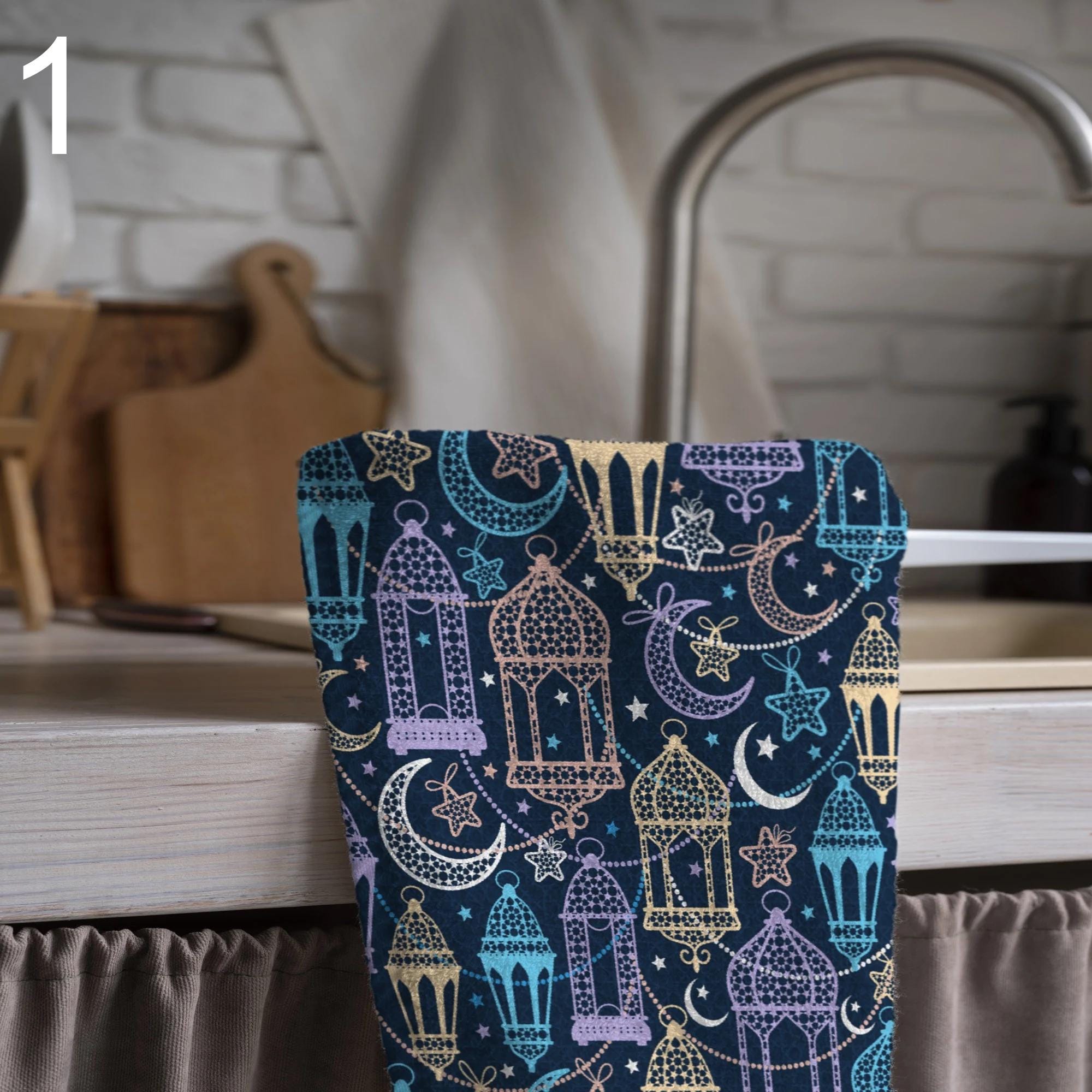 Ramadan Tea Towels, İslamic Dish Towels, Ramadan Kitchen Decor, Ramadan Hand Towel, Mubarak Ramadan Kitchen Towels, Muslim Kitchen Gifts