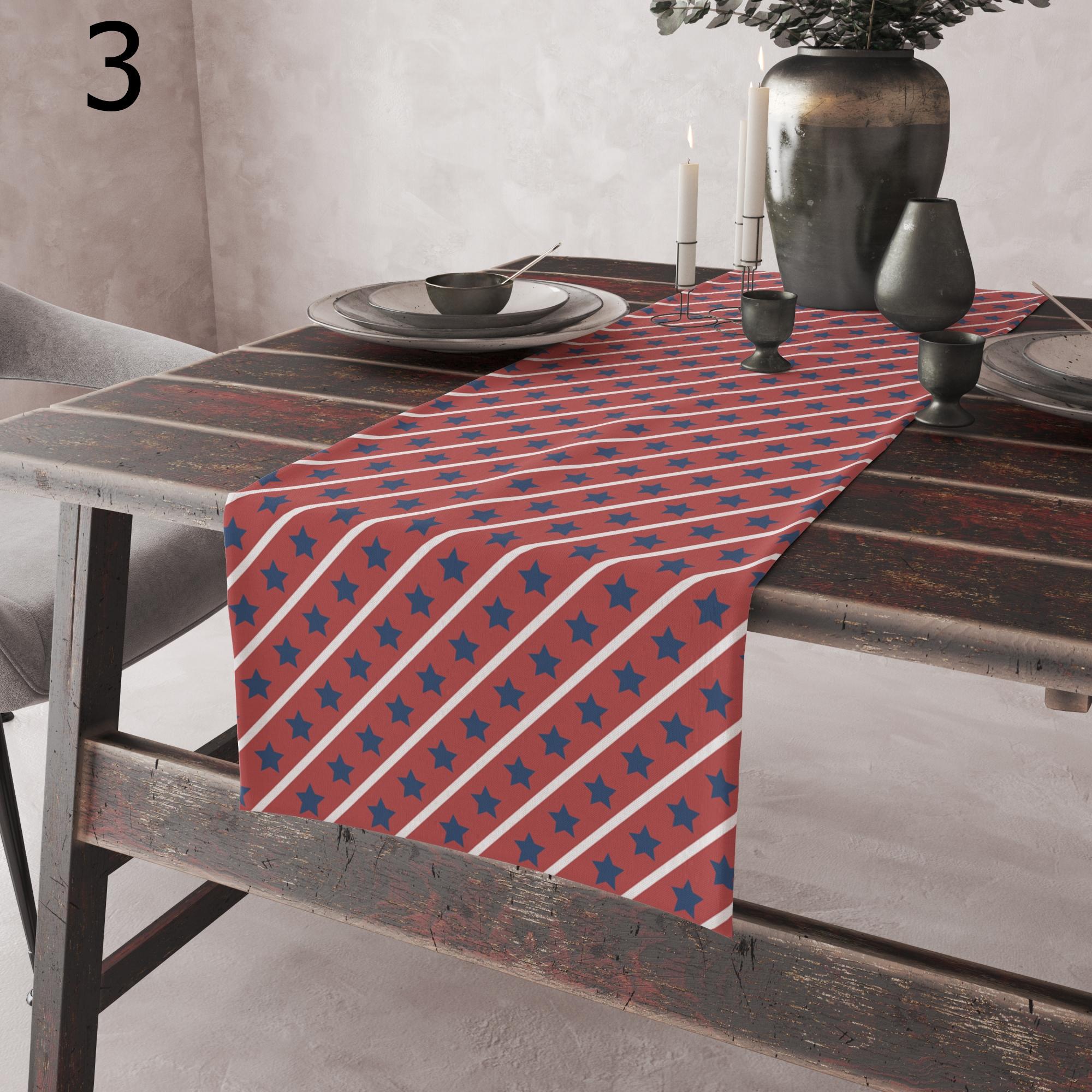 4th July Table Runners, Patriotic Table Runners, Independent Day Party Dining Table Runners, Independence Day Kitchen Dining Table Decor