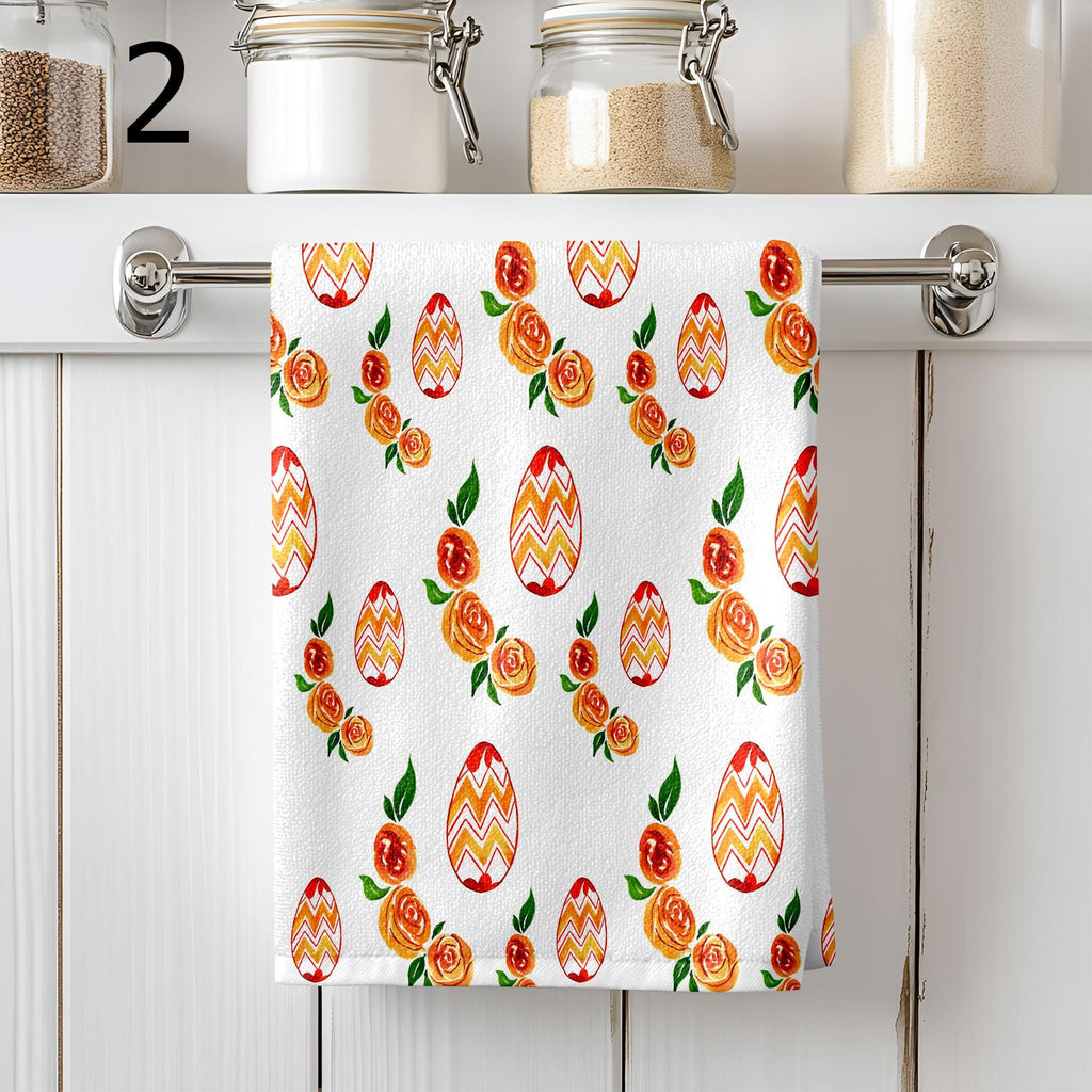 Colorful Eggs Kitchen Towels, Easter Decorative Tea Towel, Easter Egg Dish Towel, Easter Fingertip Towels, Cute Easter Hand Towels