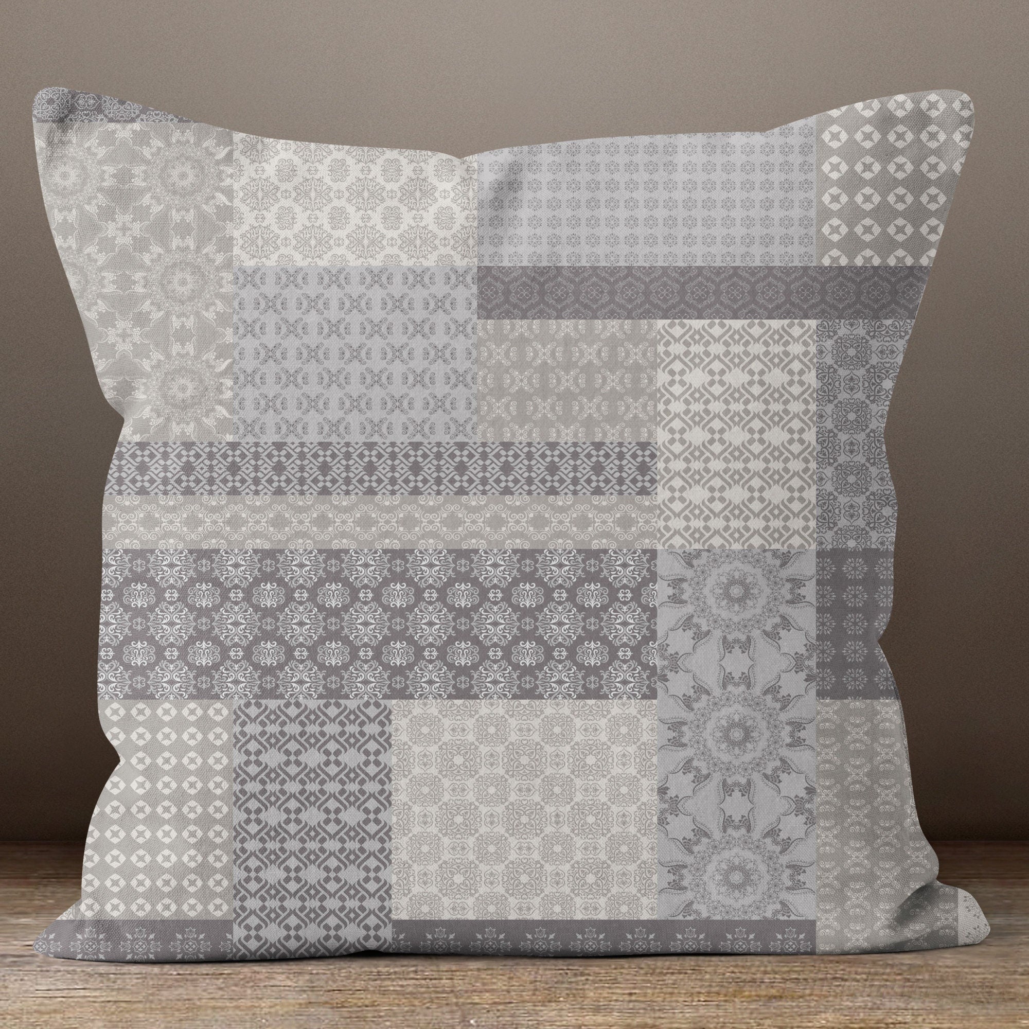 Grey Abstract Pillow Covers, Black Modern Abstract Pillow Case, Modern Cushion Cover, Black Grey Modern Pillow Cover