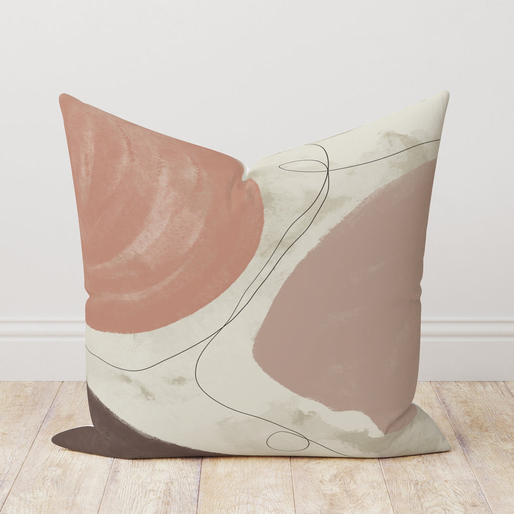 Modern Abstract Pillow Cover, Beige Abstract Throw Pillow Cover, Decorative Beige Pillow Covers, Minimalist Abstract Cushion Cover