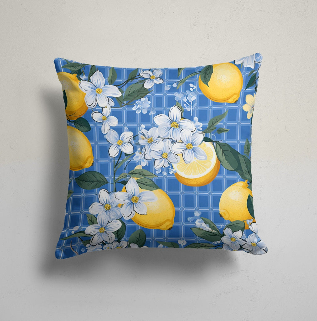 Lemon Pillow Cover, Farmhouse Lemon Pillowcases, Yellow Lemon Kitchen Pillow Cover, Yellow Lemon Floral Cushion Cover, Lemon Cushion Covers