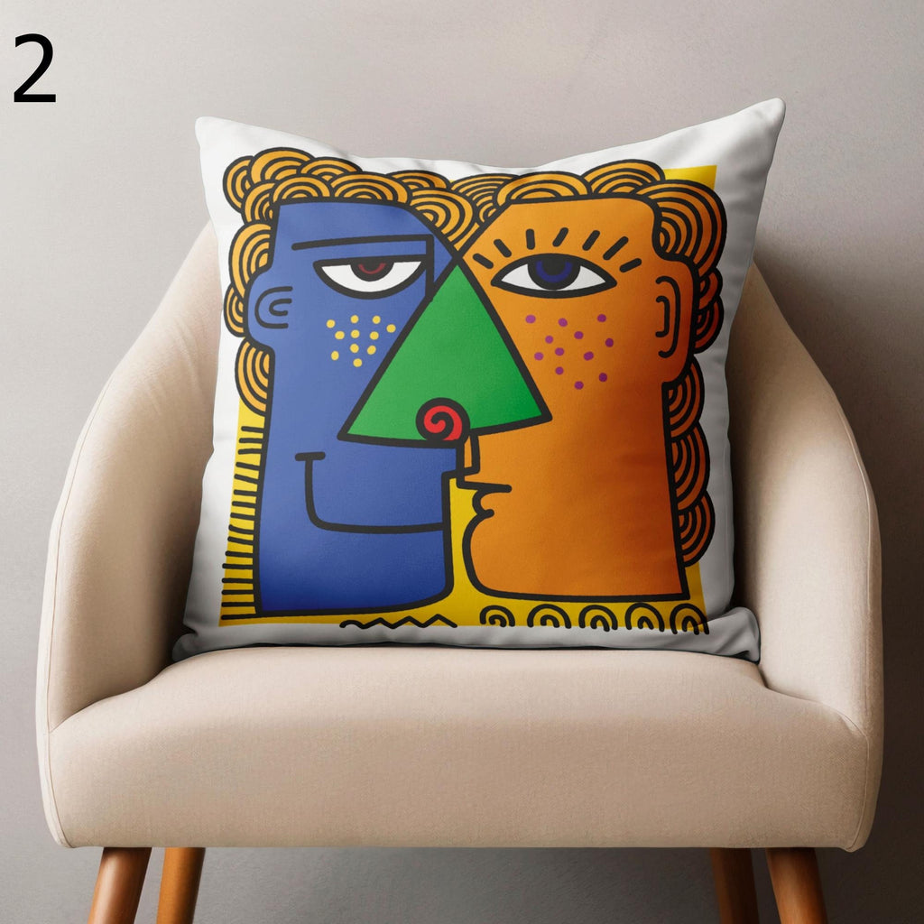 Modern Abstract Pillowcase, Face Line Art Abstract Cushion Cover, Boho Abstract Face Line Print Pillowcase, Abstract Throw Pillow Cover