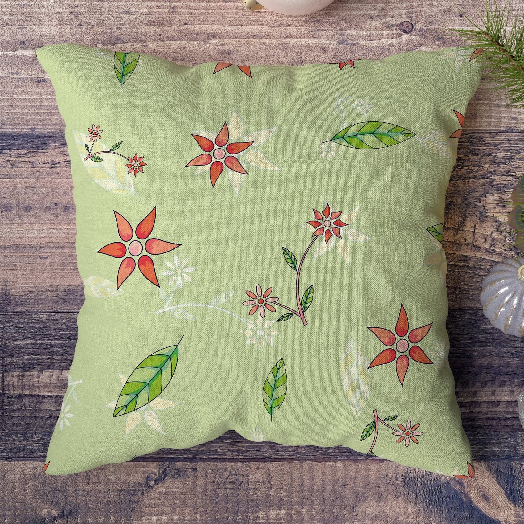 Christmas Berry Pillow Case, Xmas Throw Pillow Cover, Holly Flowers Pillow, Christmas Pillow Case, Christmas Ornaments Home Decor Pillow
