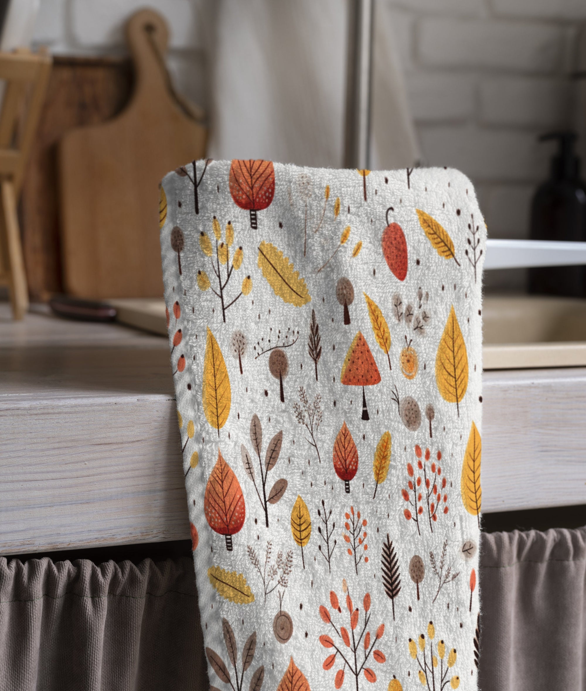 Fall Tea Towels, Thanksgiving Dish Towels, Autumn DishTowels, Fall Kitchen Hand Towel, Thanksgiving Kitchen Decor Tea Towel