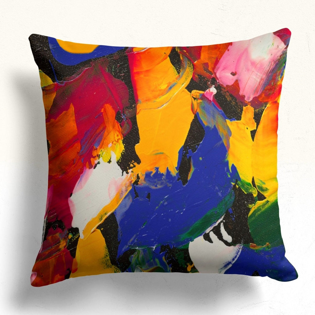Modern Abstract Pillow Cover, Colorful Painting Abstract Cushion Cover, Vivid Colorful Abstract Pillow Covers, Modern Art Pillowcase