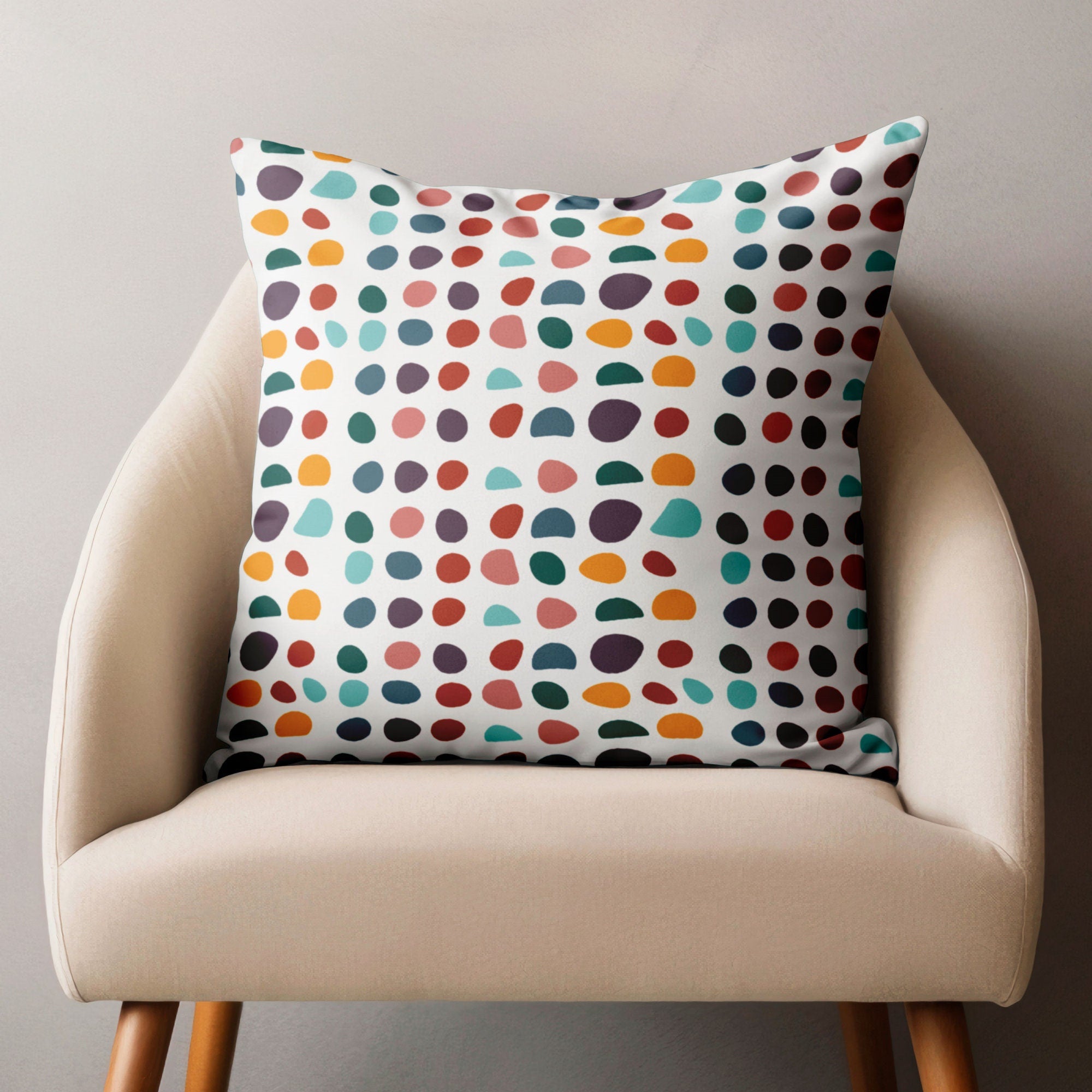 Mid Century Orange Pillowcase, Retro Pillow Cover, 1960s Cushion Cover, 70s Throw Pillow Cover, MCM Pillowcase