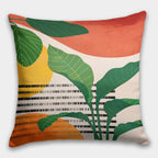 Tropical Leaves Pillow Cover, Boho Abstract Pillow Case, Excotic Leaf Pillowcase, Summer Trend Cushion Cover, Decorative Pillow Covers