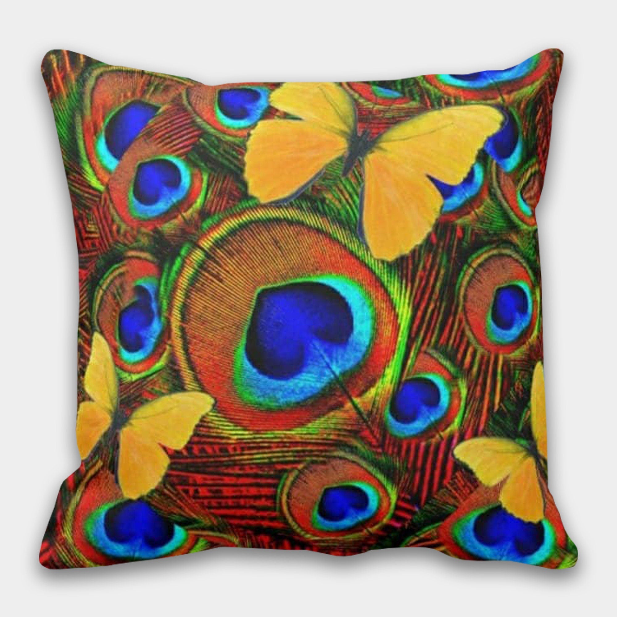Peacock Pillow Cover, Peacock Cushion Cover, Peacock Tail Throw Pillow, Peacock Feather Pillowcase, Decorative Throw Pillow Case, Home Decor