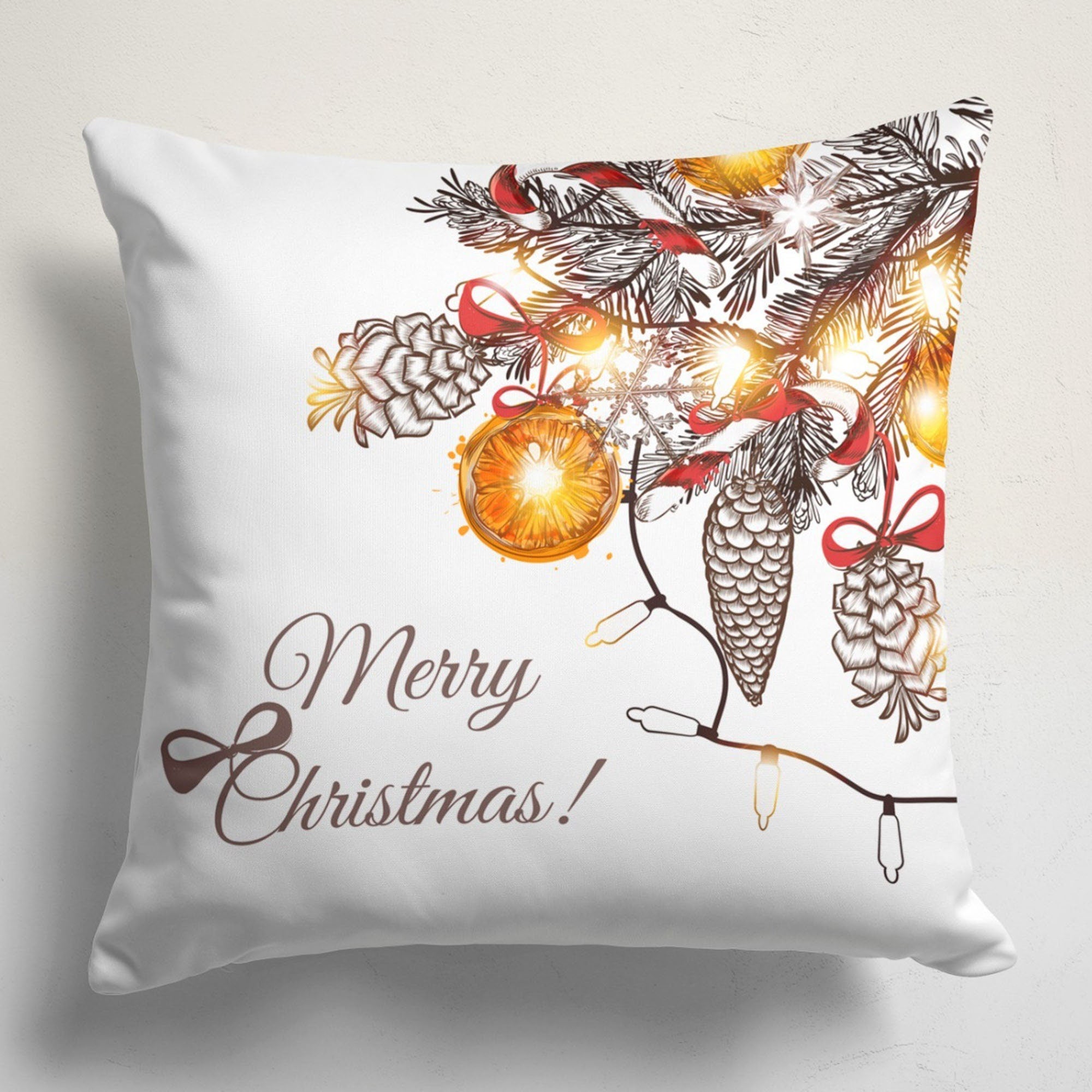 Christmas Pillowcase, Xmas Holiday Throw Pillow, Merry Christmas Pillow Cover, Xmas Holiday Decor, Christmas Decor, New Year's Gift