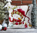 Christmas Pillowcase, Snowman Christmas Pillow Cover, Snowflakes Christmas Pillow Cover, Xmas Holiday Decor, Christmas Home Decor