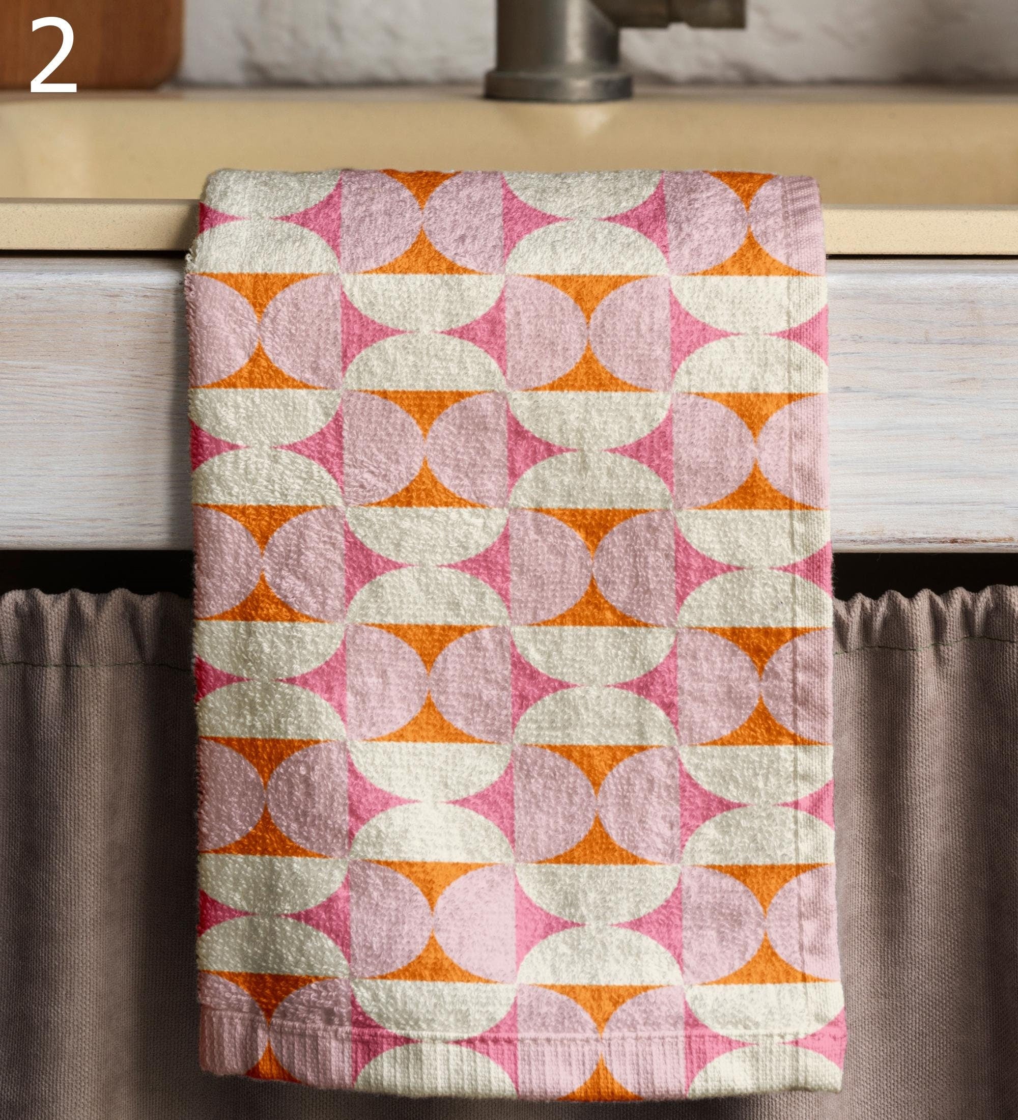 Mid Century Modern Tea Towels, Retro Dish Towel, 70s Kitchen Gifts, MCM Hand Towels, Colorful Retro Kitchen Towels, Retro Kitchen Decor