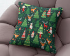 Vintage Christmas Pillow Covers, Christmas Pine Tree Cushion Cover, Modern Vintage Xmas Pillow Cover, Holly Pine Tree Pillow Cover