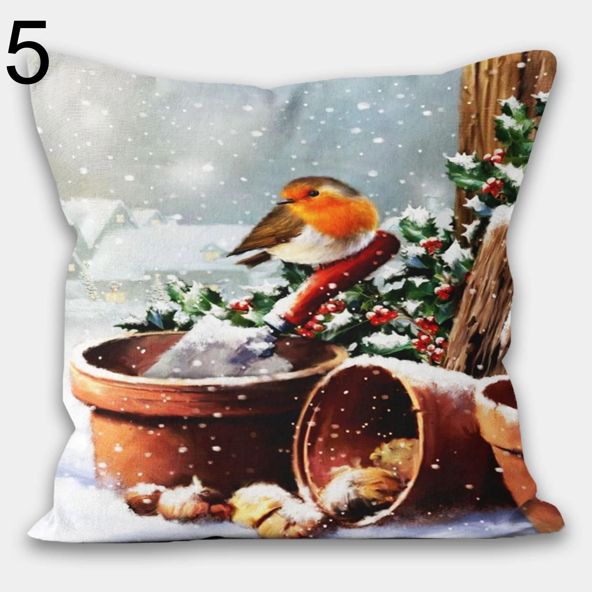 Christmas Pillowcase, Snowman Christmas Pillow Cover, Snowflakes Christmas Pillow Cover, Xmas Holiday Decor, Christmas Home Decor