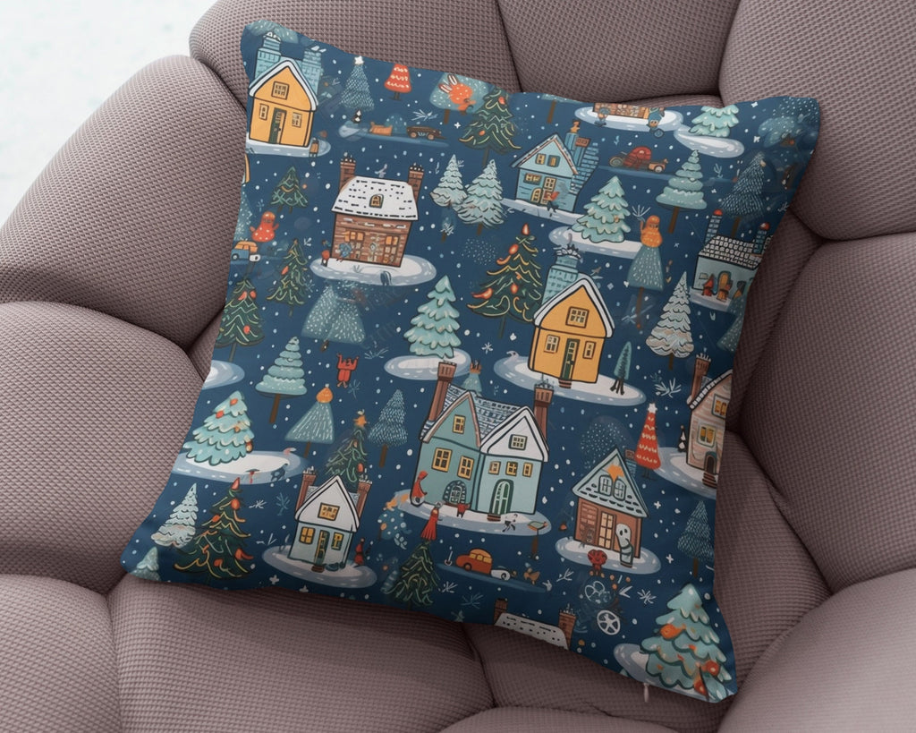 Vintage Christmas Pillow Covers, Christmas Pine Tree Cushion Cover, Modern Vintage Xmas Pillow Cover, Holly Pine Tree Pillow Cover
