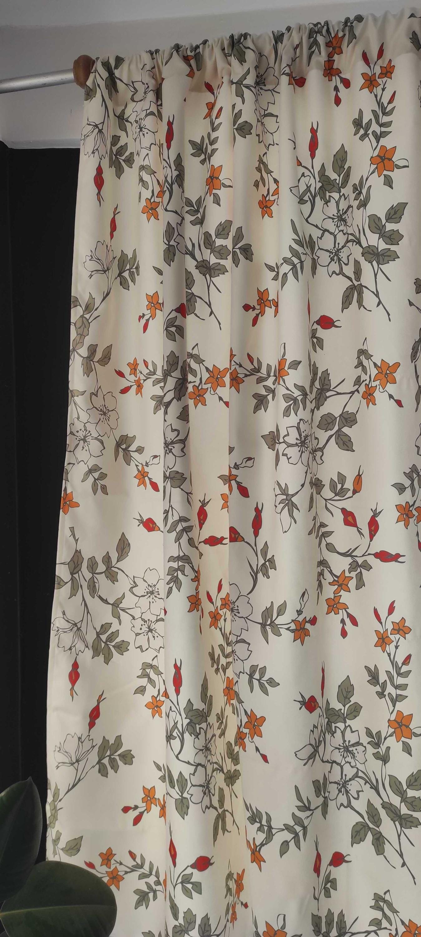 Wildflowers Curtains, Modern Vintage Floral Curtains, Farmhouse Floral Print Drapes, Wildfloral Window Curtains, Floral Home Decor Curtains