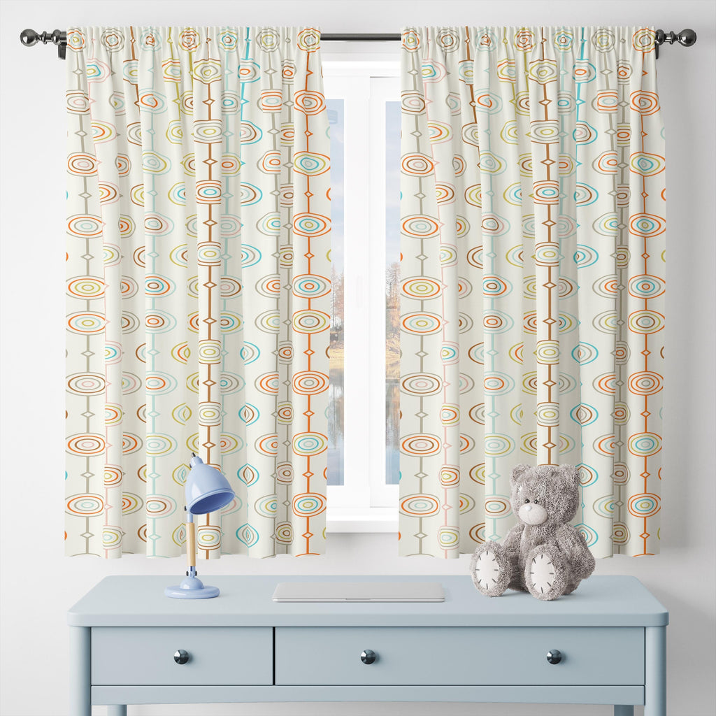 Mid Century Modern Curtain Panels, 70s Retro Curtains, Mcm Curtain, Retro Geometric Abstract Style Curtain, Mod Curtains, Mid Century Drapes