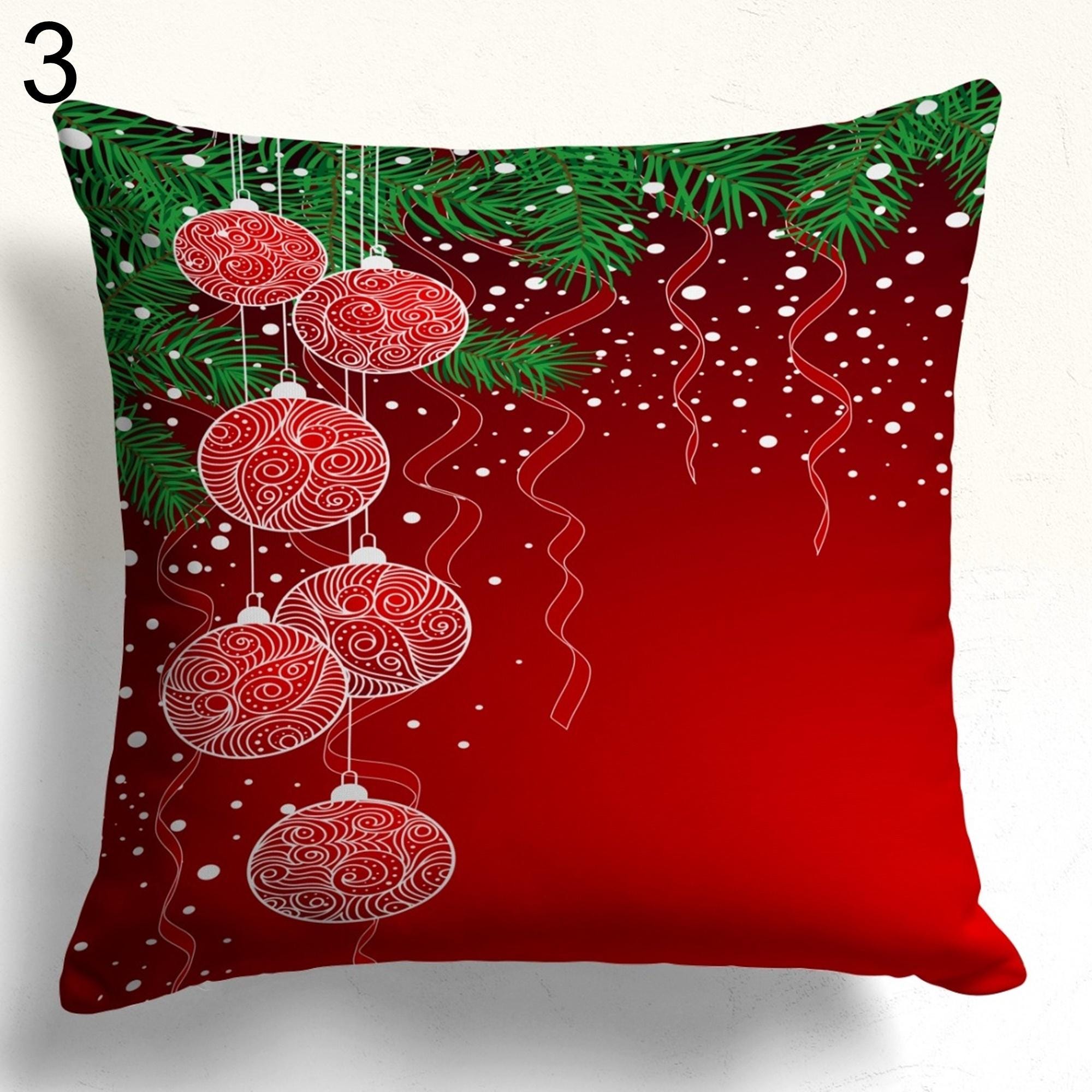 Xmas Ornaments Pillow Cover, Christmas Decor Pillow Covers, Winter Holly Pillowcase, Christmas Candy Bars Pillow Case, Xmas Berry Pillowcase