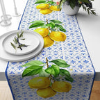 Lemon Table Runners, Yellow Lemon Table Runner, Kitchen Lemon Tablecloth, Lemon Kitchen Dining Table Runners