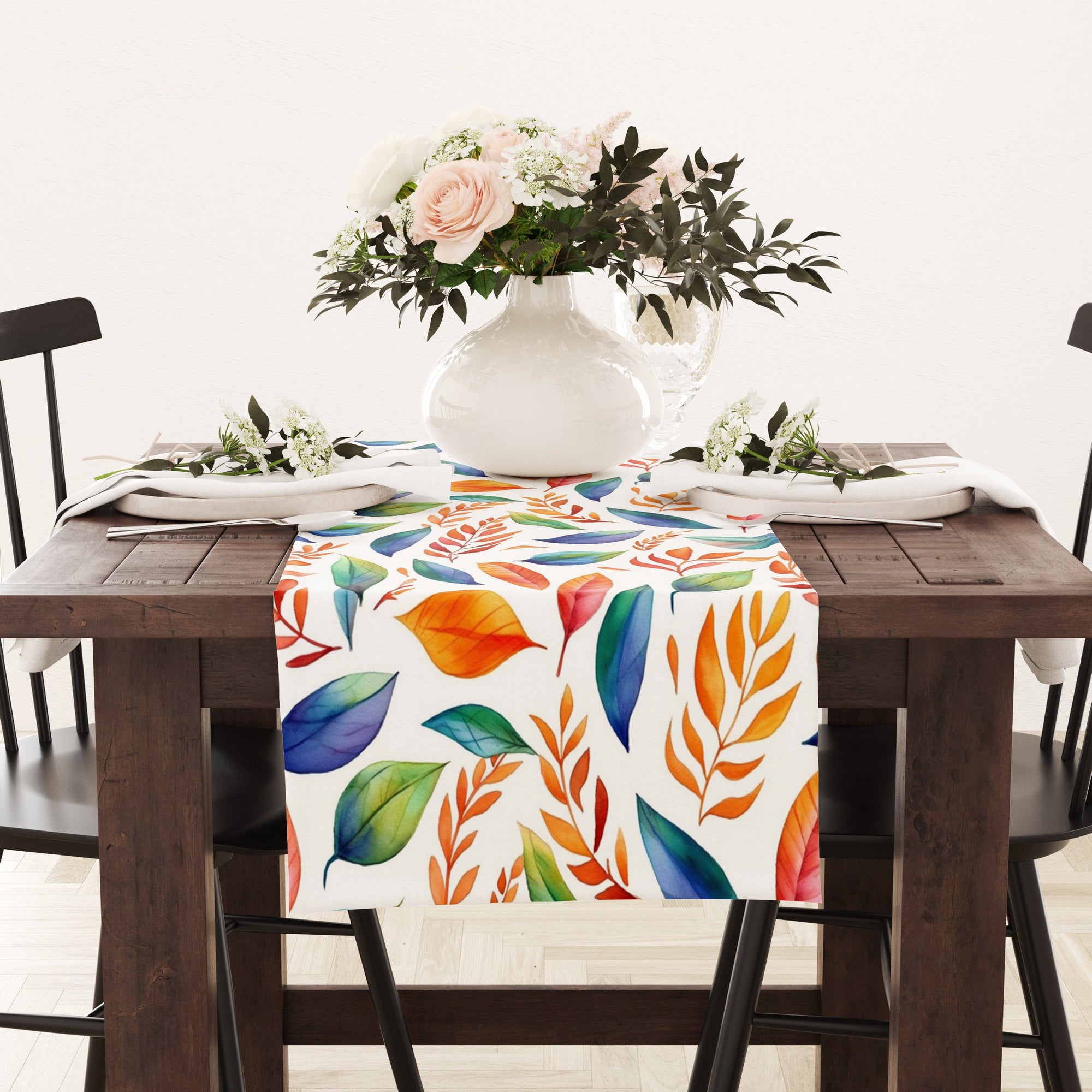 Fall Leaves Table Runner, Thanksgiving Fall Table Runner, Autumn Table Runner, Fall Table Decor, Thanksgiving Gift, Thanksgiving Party Table
