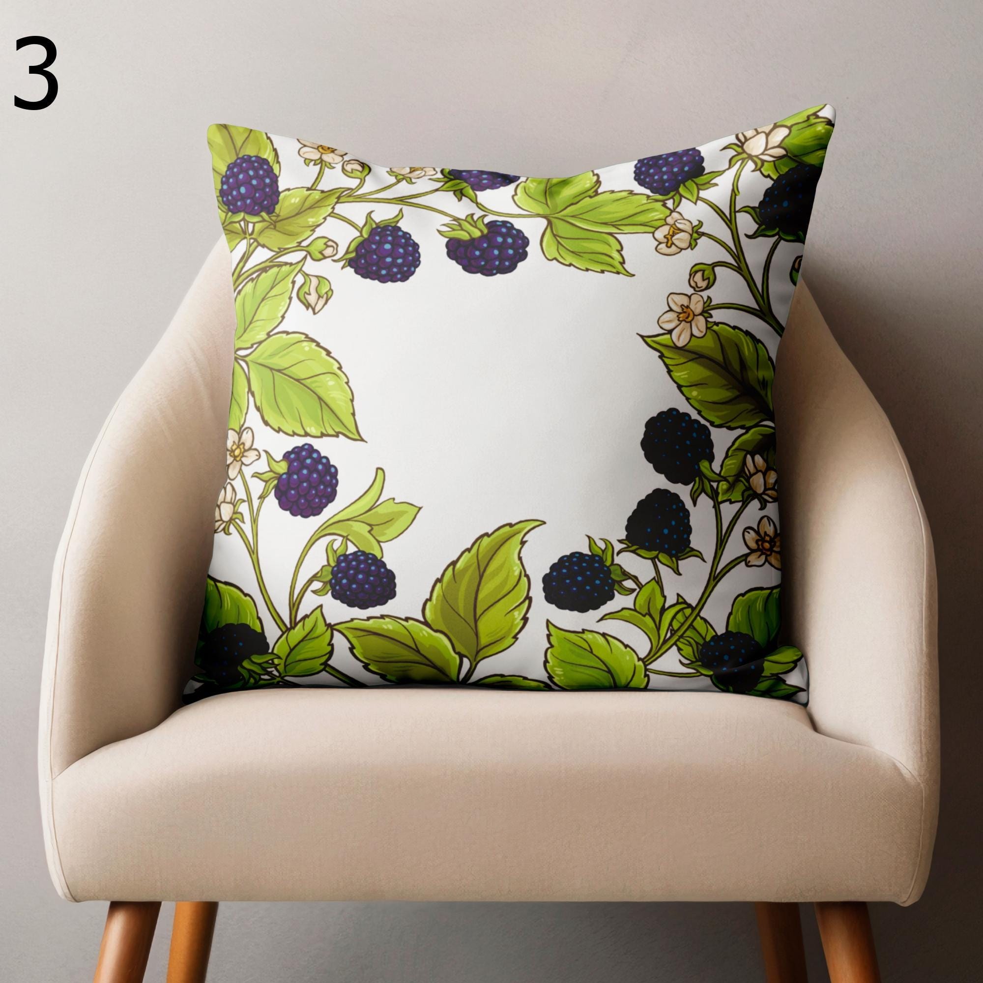 Kitchen Fruits Pillow Covers, Fruits Throw Pillow Covers, Berry Pillow Covers, Summer Fruit Print Cushion Cover, Colorful Fruits Pillowcases