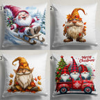 Christmas Funny Throw Pillow Cover, Christmas Gnome Pillowcase, Merry Christmas Pillow Covers, Funny Christmas Gnome Print Cushion Covers