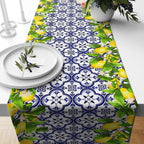Lemon Table Runners, Yellow Lemon Table Runner, Kitchen Lemon Tablecloth, Lemon Kitchen Dining Table Runners