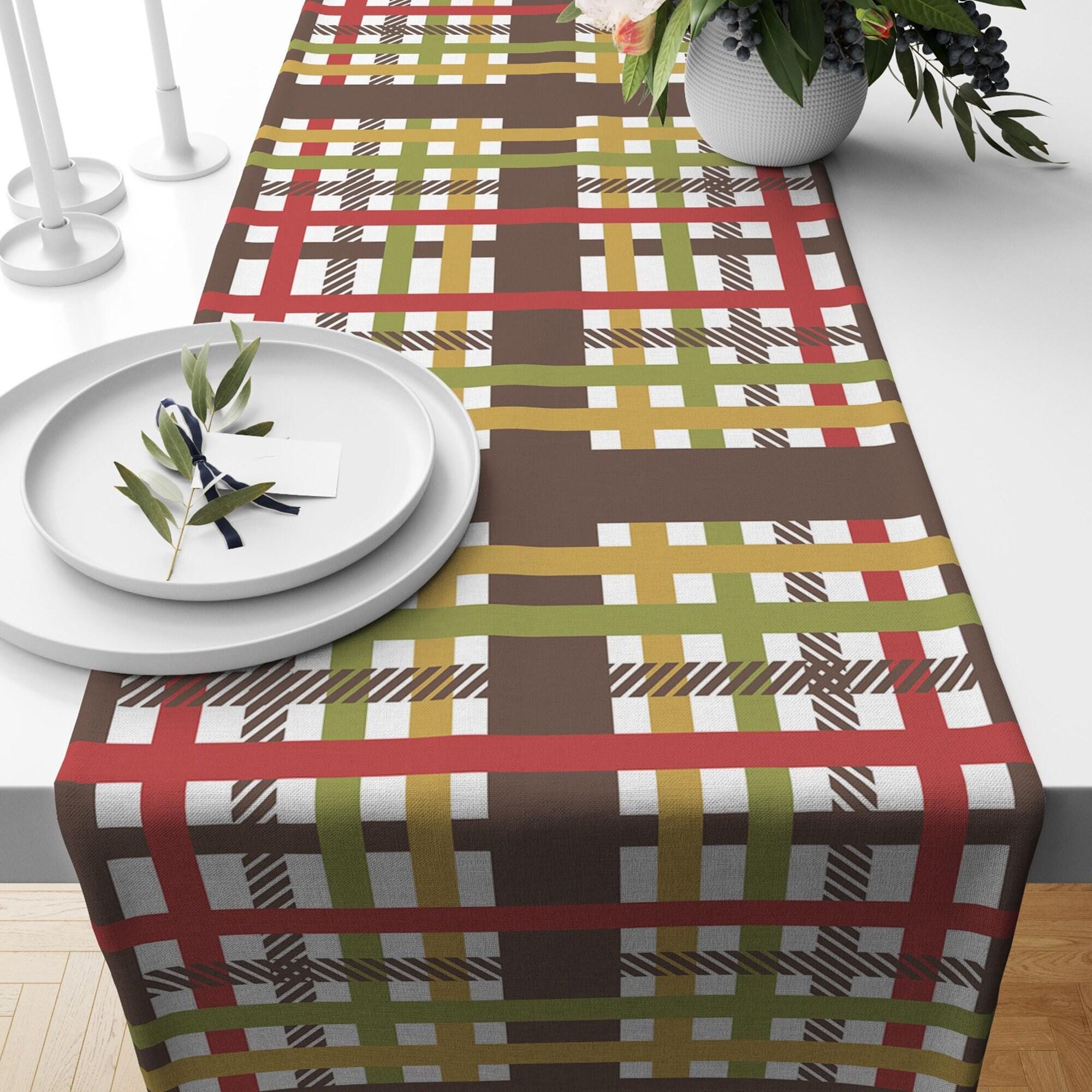 Fall Buffalo Plaid Table Runner, Autumn Orange Buffalo Plaid Table Runner, Fall Table Runner, Thanksgiving Table Runner,  Thanksgiving Gift