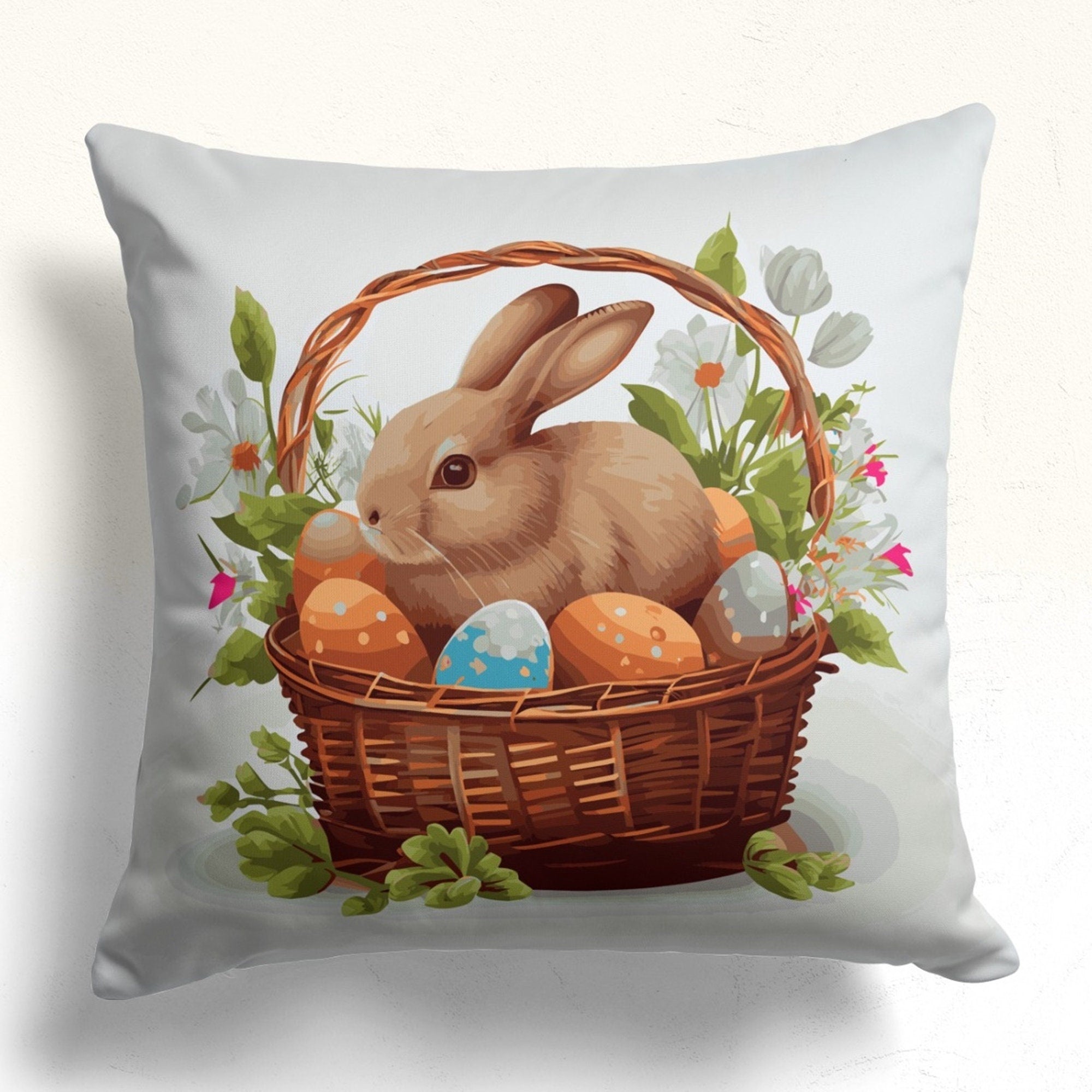 Easter Bunny Pillow Covers, Spring Rabbit Pillowcase, Bunny Pillow Case, Colorful Easter Pillow Case, Easter Gifts, Rabbit Easter Pillowcase
