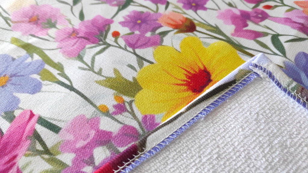 Floral Tea Towels, Wildflowers Dish Towel, Spring Flowers Towel, Wildflowers Hand Towel, Wildflowers Kitchen Towel
