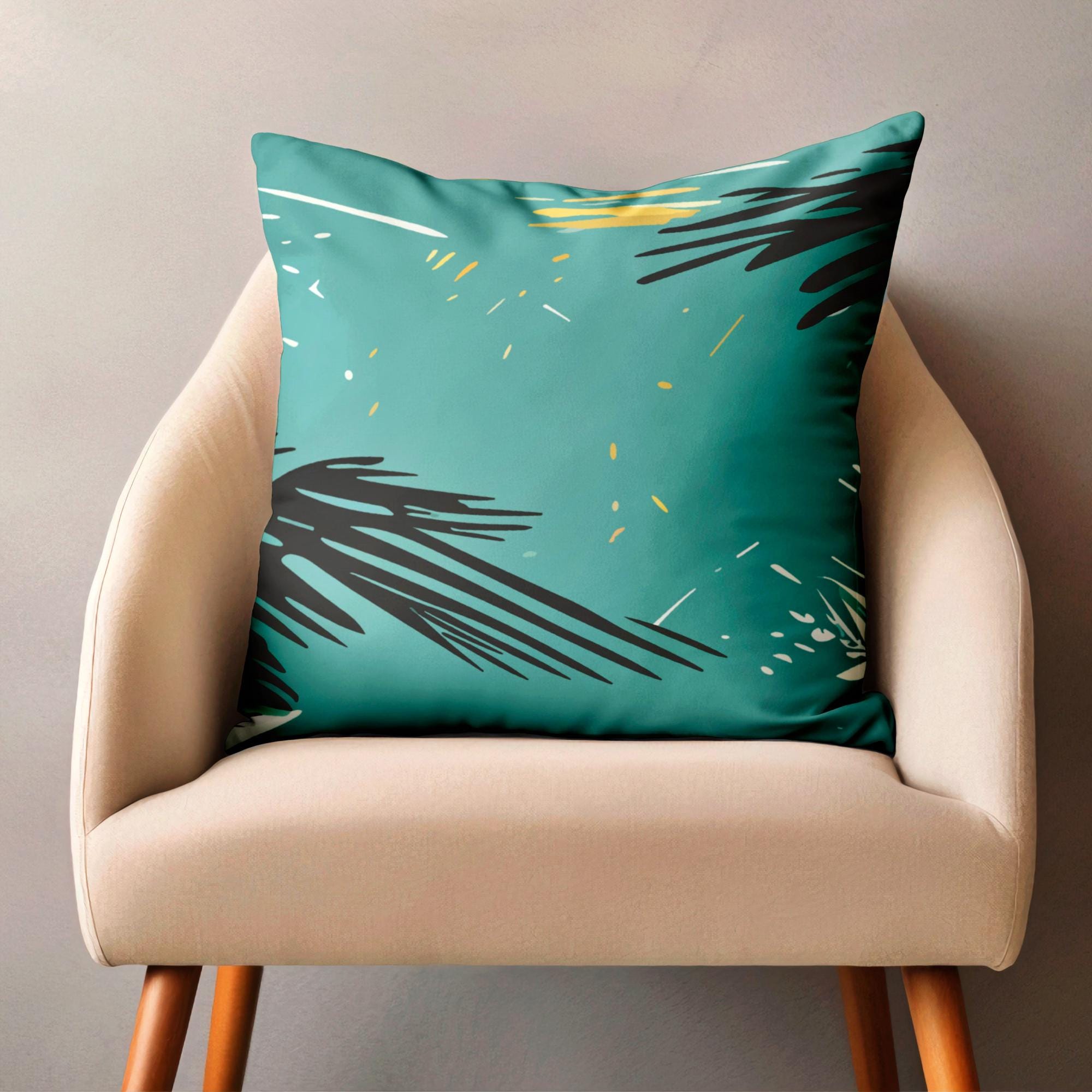 Retro Palm Leaves Pillow Covers, Tropical Vintage Pillow Covers, Vintage Palm Tree Pillowcase, Tropical Pillowcase, Palm Cushion Covers