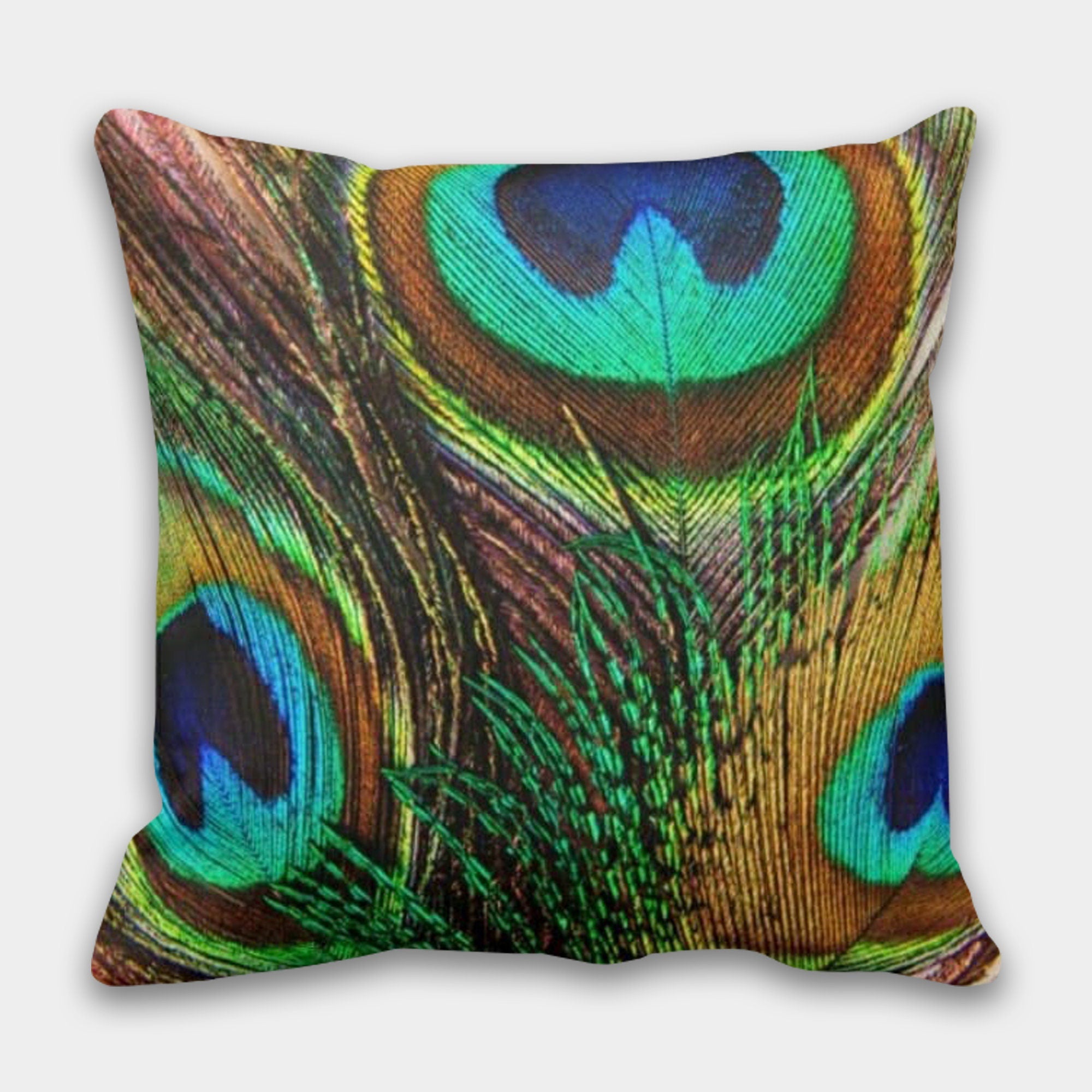 Peacock Pillow Cover, Peacock Cushion Cover, Peacock Tail Throw Pillow, Peacock Feather Pillowcase, Decorative Throw Pillow Case, Home Decor