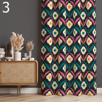 Retro Curtains, Mid Century Style Curtain Panels, 70s Retro Window Curtains, Retro Boho Curtains, Mid Century Colorful Printed Curtain
