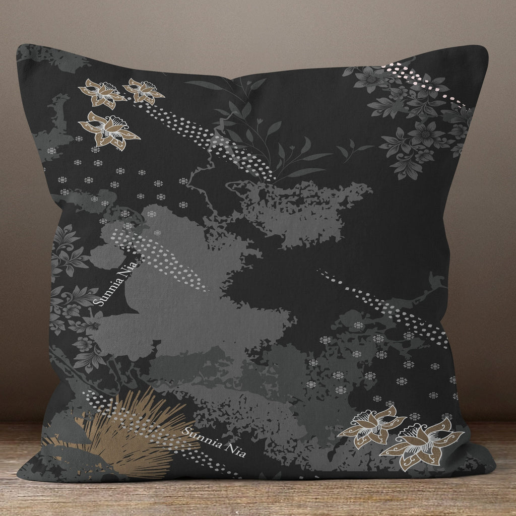 Grey Abstract Pillow Covers, Black Modern Abstract Pillow Case, Modern Cushion Cover, Black Grey Modern Pillow Cover