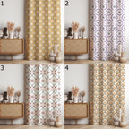 Retro Window Curtains, Retro Flowers Curtains, 70s Floral Curtain, Mid Century Style Printed Curtain, MCM Print Panel Curtains, 80s Drapes