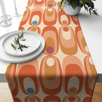 Retro Mid Century Modern Geometric Table Runner, Retro Party Table Decor, 70s Table Decor, Geometric Retro Table Runner