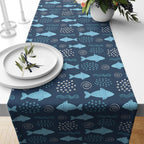 Nautical Table Runner, Sea Life Table Runner, Fish Table Runner, Blue and Mint Coral Table Runner, Anchor Table Runner, Marine Table Runner