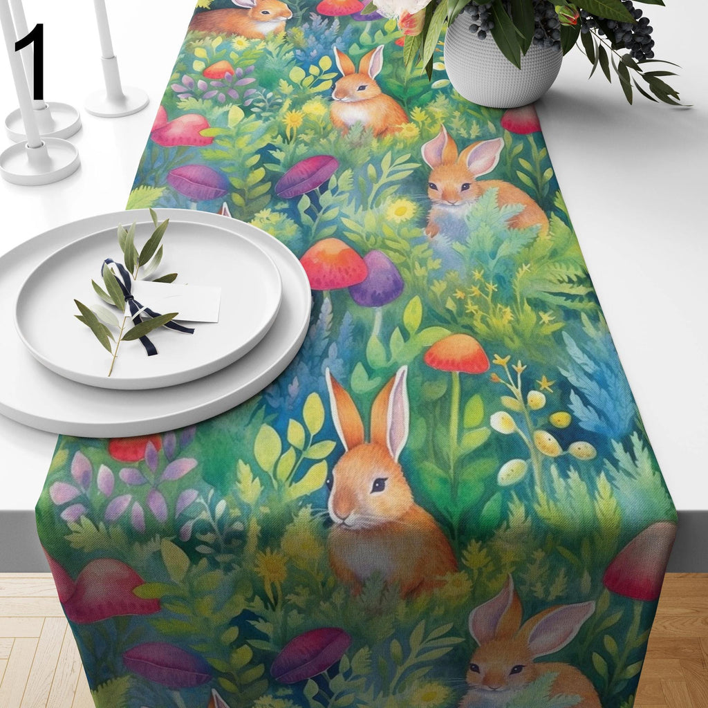 Easter Table Runners, Cute Bunny Table Runner, Happy Easter Dwarf Themed Table Runner, Colorful Easter Table Runner, Gift For Easter Kitchen