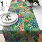 Easter Table Runners, Cute Bunny Table Runner, Happy Easter Dwarf Themed Table Runner, Colorful Easter Table Runner, Gift For Easter Kitchen