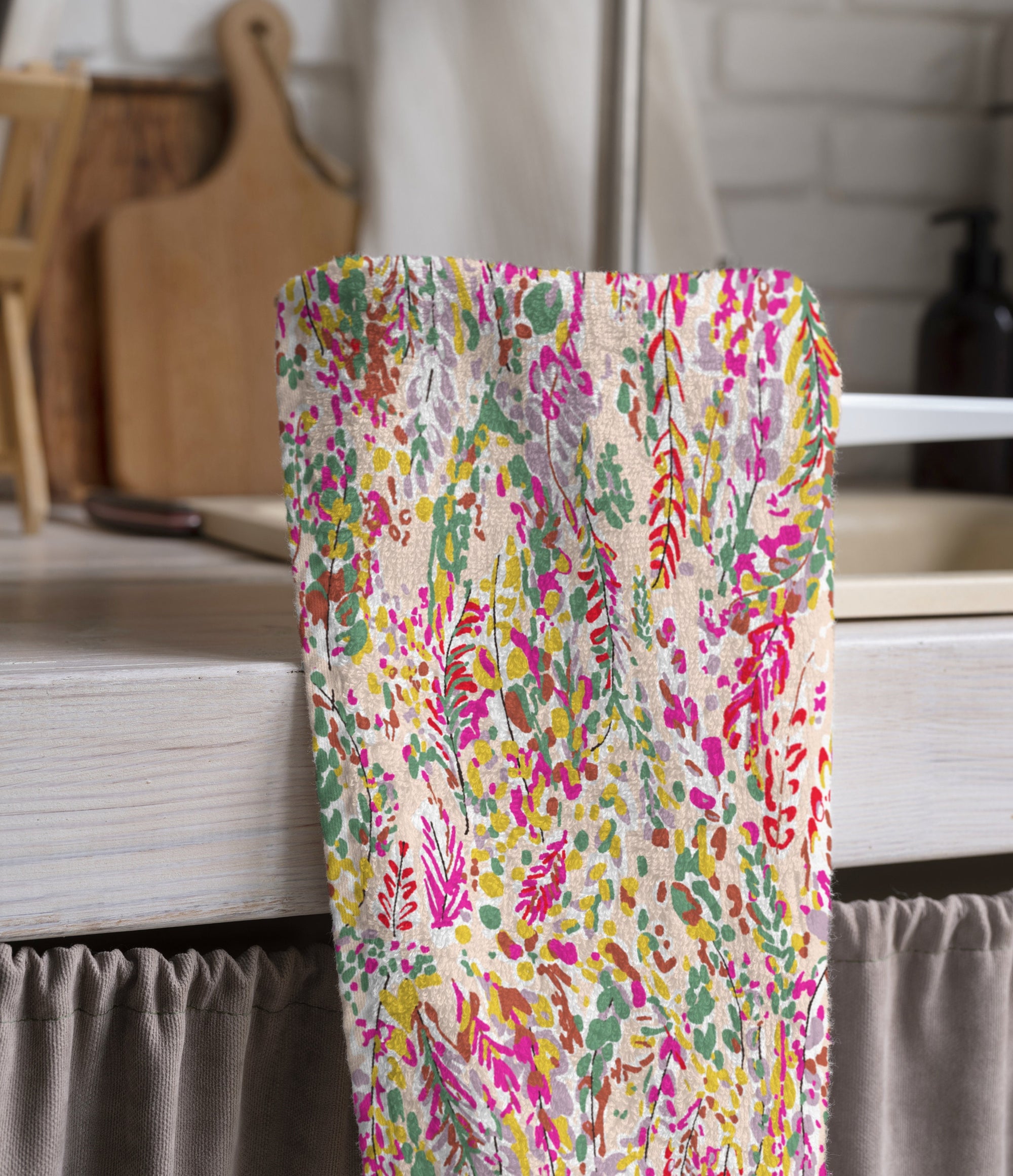 Floral Tea Towels, Wildflowers Dish Towel, Spring Flowers Towel, Wildflowers Hand Towel, Wildflowers Kitchen Towel