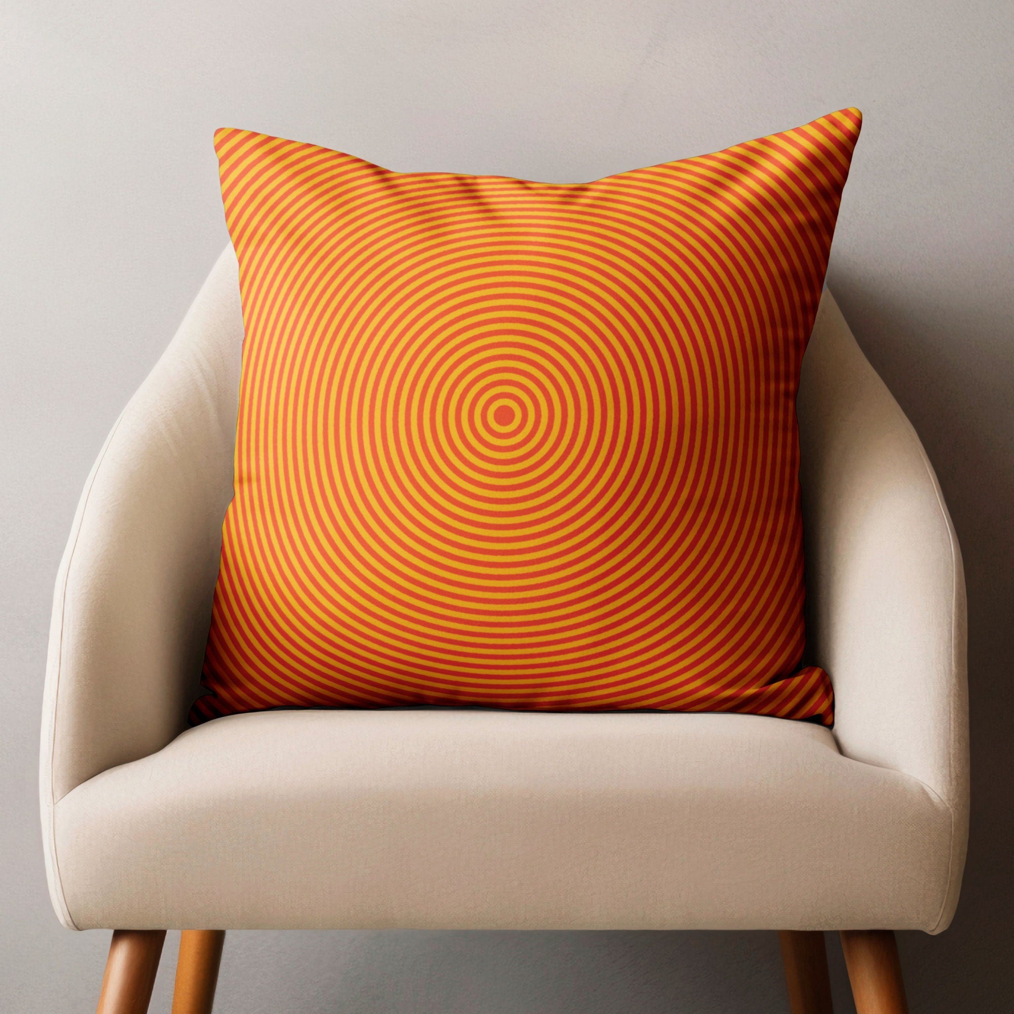 Mid Century Orange Pillowcase, Retro Pillow Cover, 1960s Cushion Cover, 70s Throw Pillow Cover, MCM Pillowcase