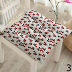 Fruit Print Chair Pads, Berry Pattern Seat Cushions, Summer Farmhouse Chair Pillow Covers, Cherry & Strawberry Fresh Chair Cushions